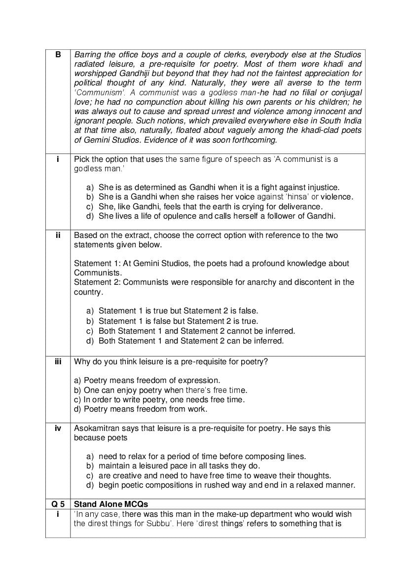 CBSE Class 12 English Core Question Bank (PDF) – Official CBSE Question Bank