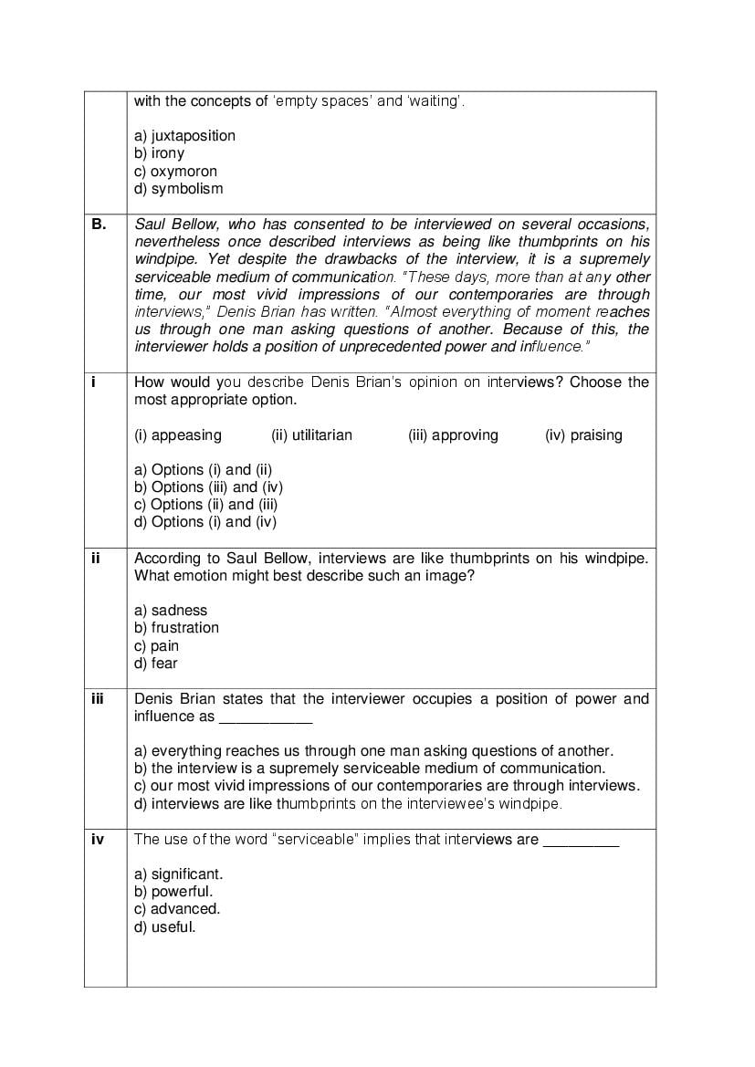 CBSE Class 12 English Core Question Bank (PDF) – Official CBSE Question Bank