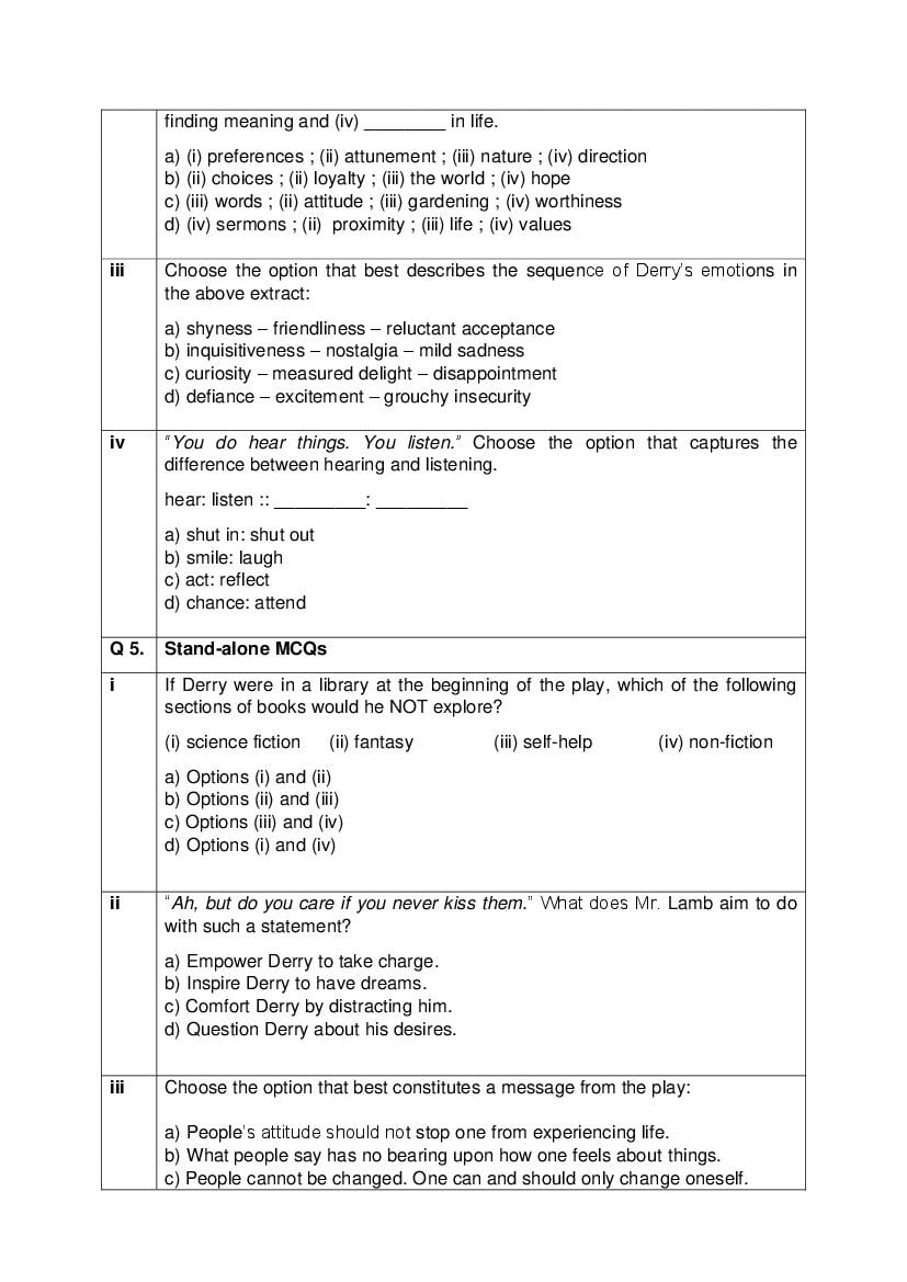 CBSE Class 12 English Core Question Bank (PDF) – Official CBSE Question Bank