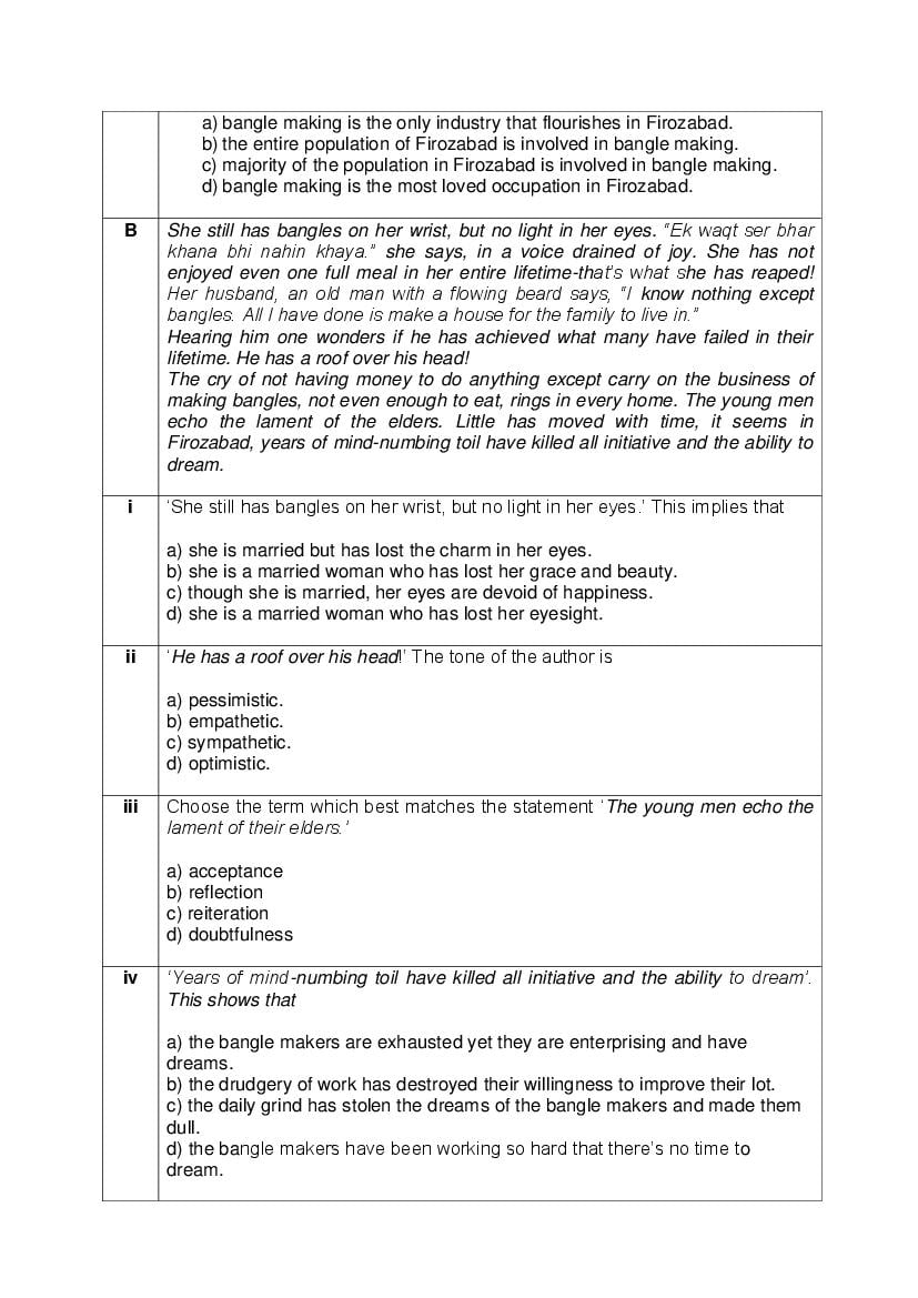 CBSE Class 12 English Core Question Bank (PDF) – Official CBSE Question Bank