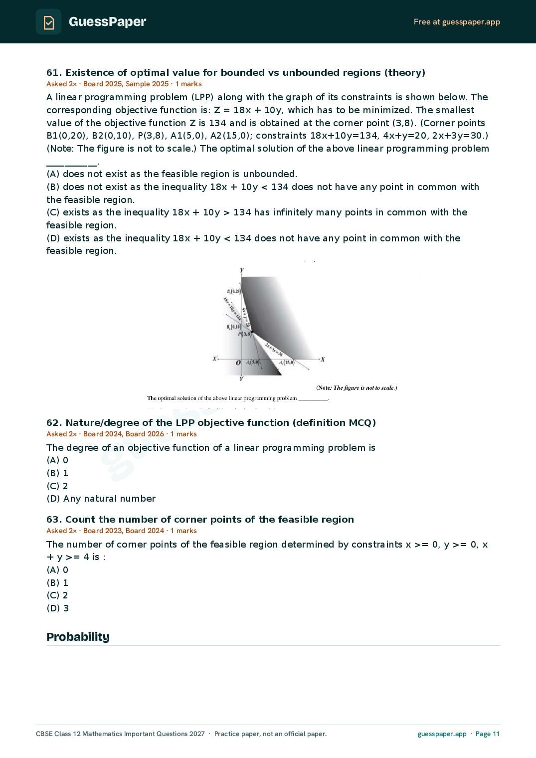 CBSE Class 12 Maths Important Questions 2027 (PDF)