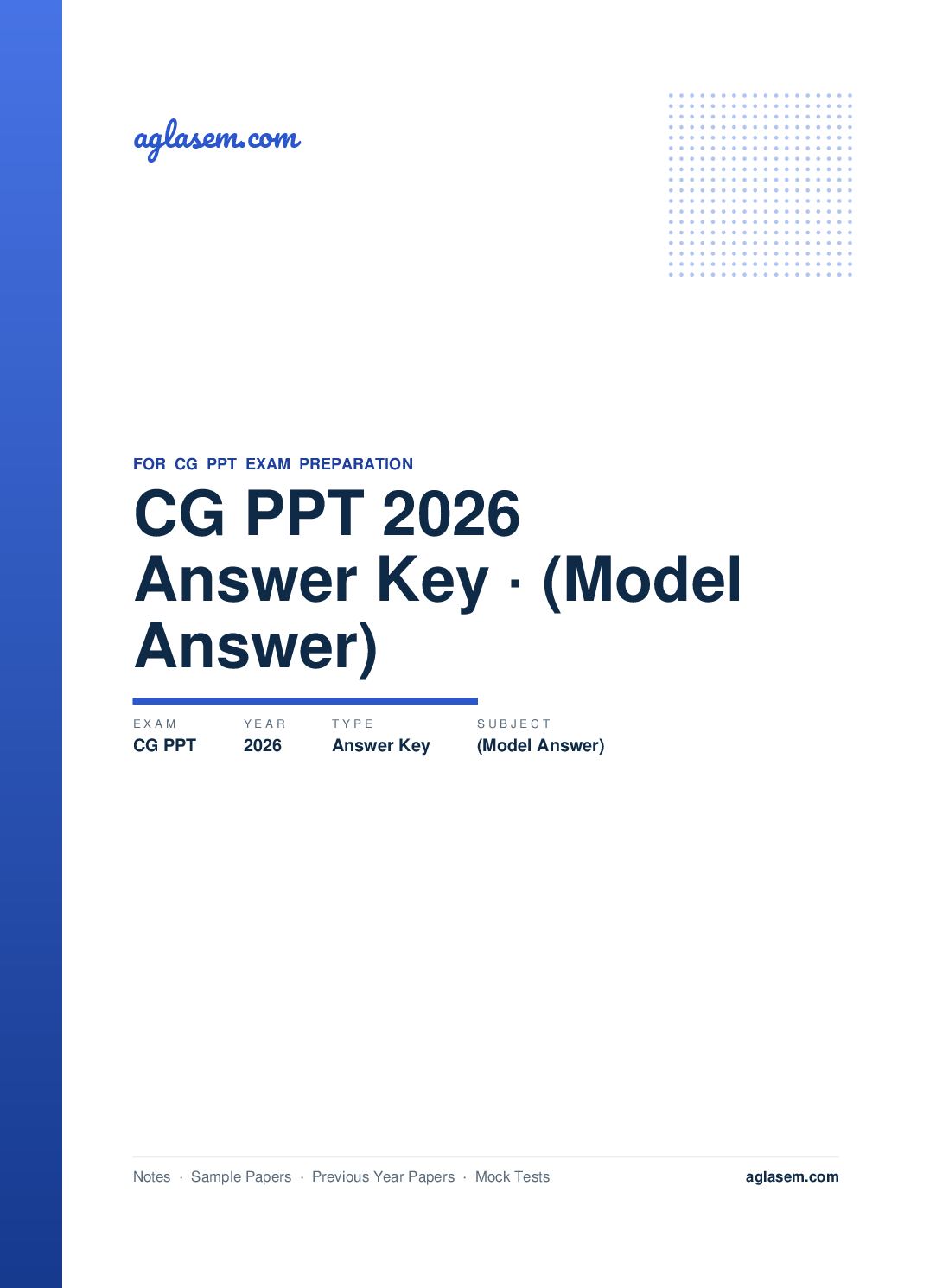 CG PPT 2026 Answer Key (Model Answer) - Page 1 of 2