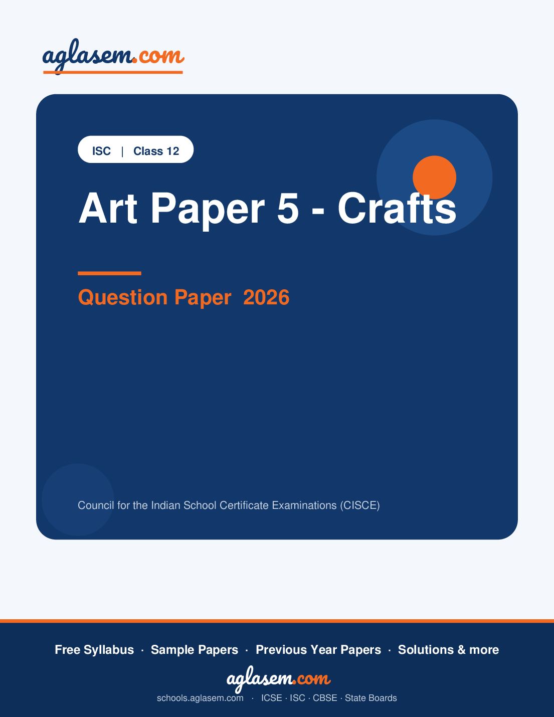 ISC Class 12 Question Paper 2026 Art Paper 5 - Crafts - Page 1 of 3