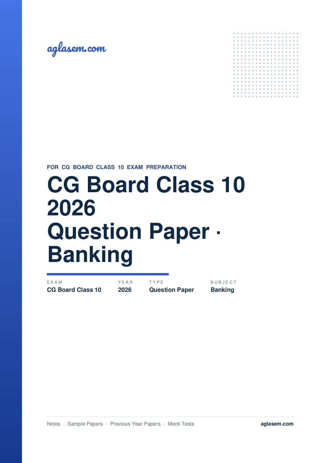 CG Board Class 10 Question Paper 2026 Banking - Page 1 of 16