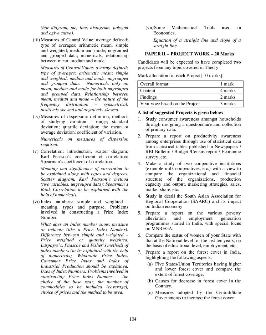 ISC Economics Syllabus 2024 (PDF) CISCE Class 12, 11 Syllabus