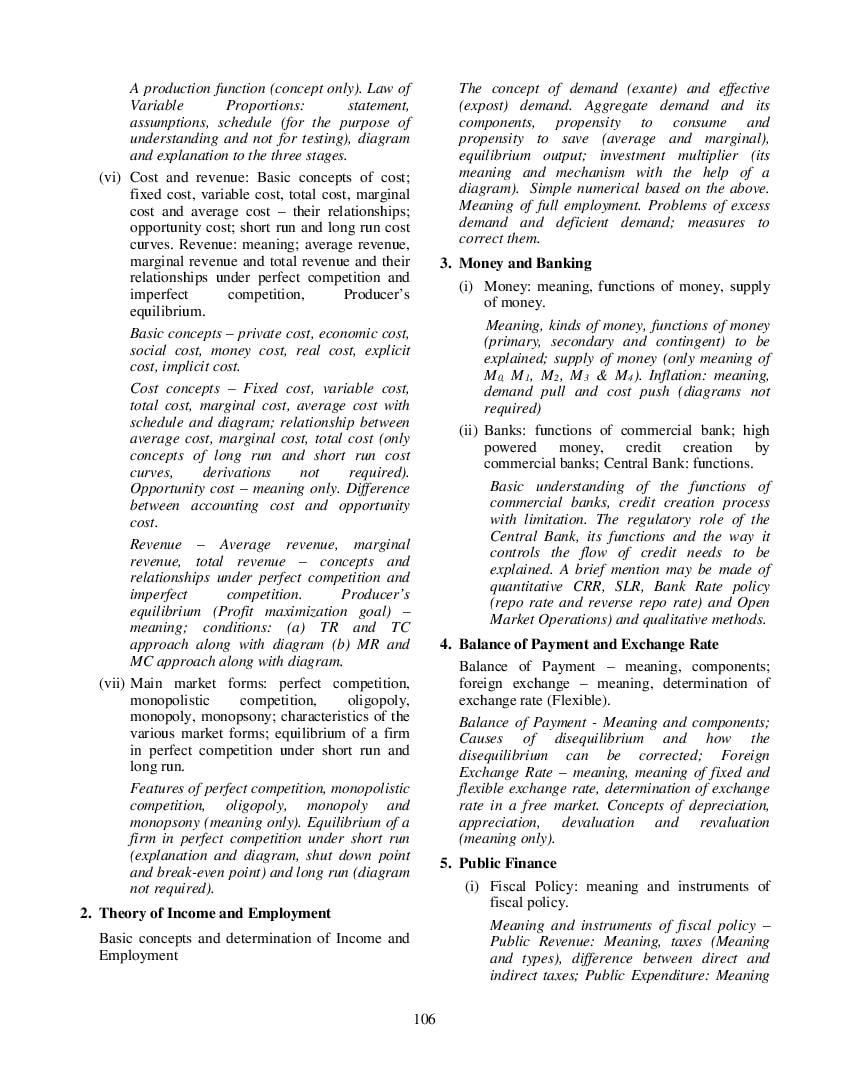 ISC Economics Syllabus 2024 (PDF) CISCE Class 12, 11 Syllabus Economics