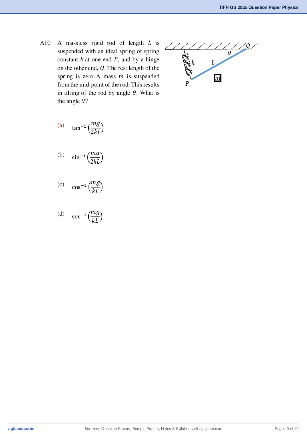 TIFR GS 2025 Question Paper PDF with Answers (8 Papers)