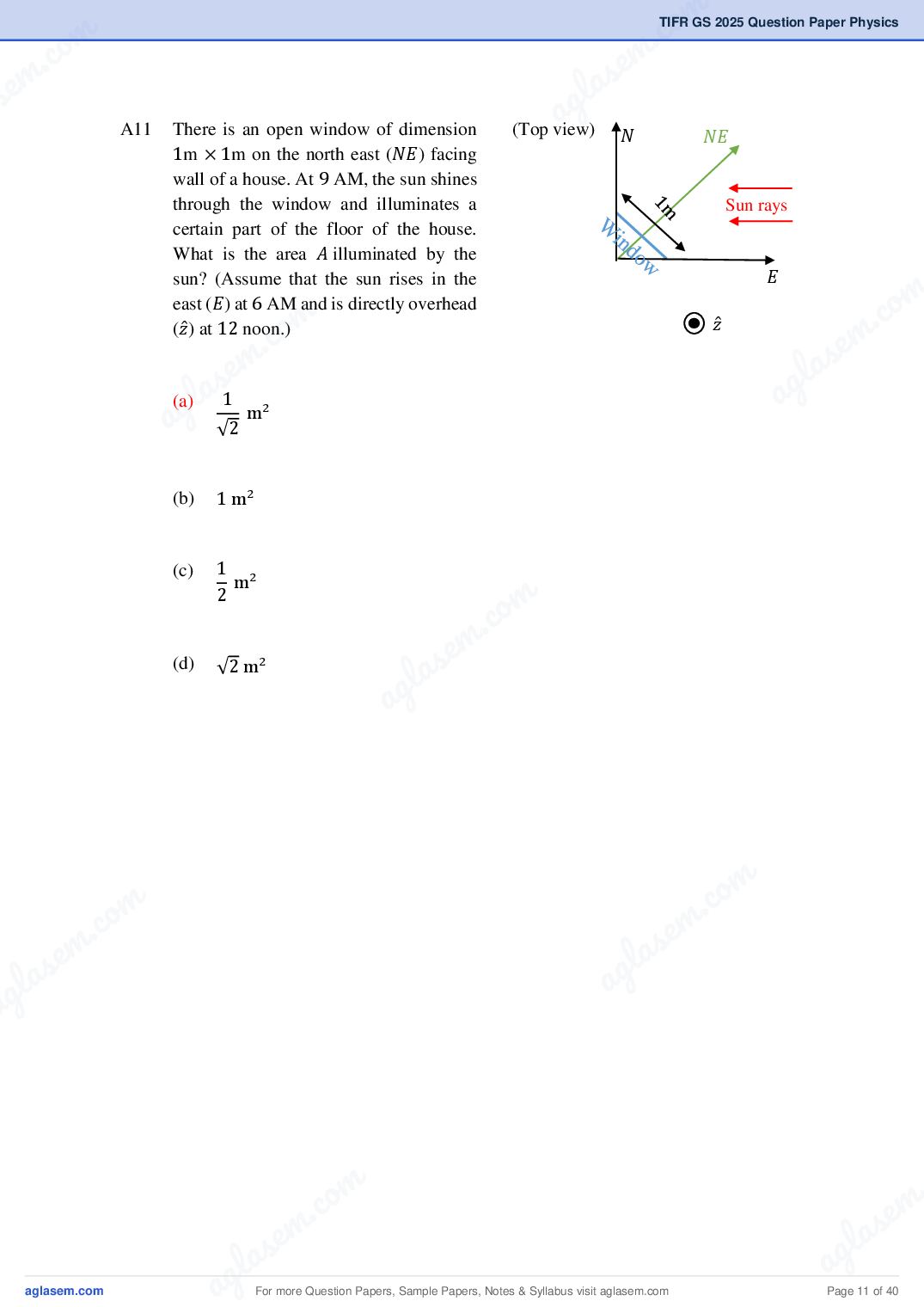TIFR GS 2025 Question Paper PDF with Answers (8 Papers)