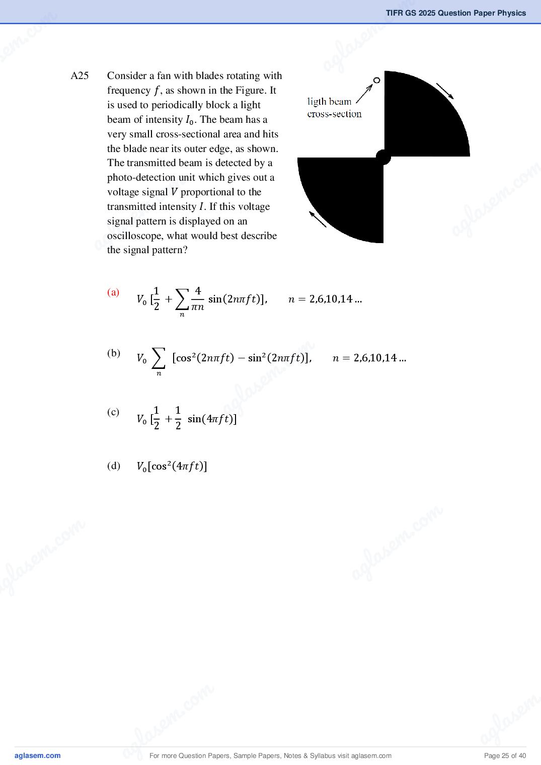 TIFR GS 2025 Question Paper PDF with Answers (8 Papers)