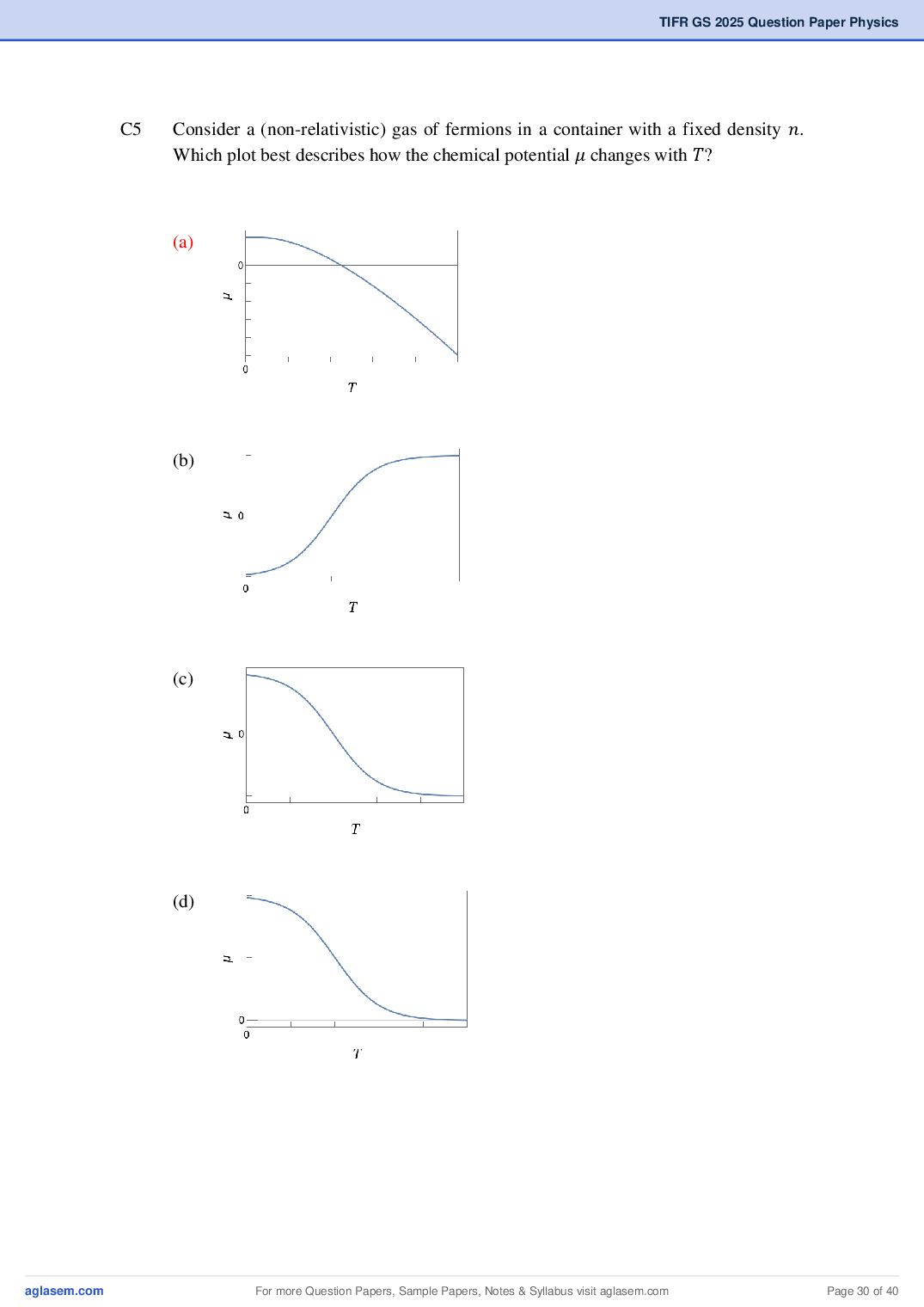 TIFR GS 2025 Question Paper PDF with Answers (8 Papers)