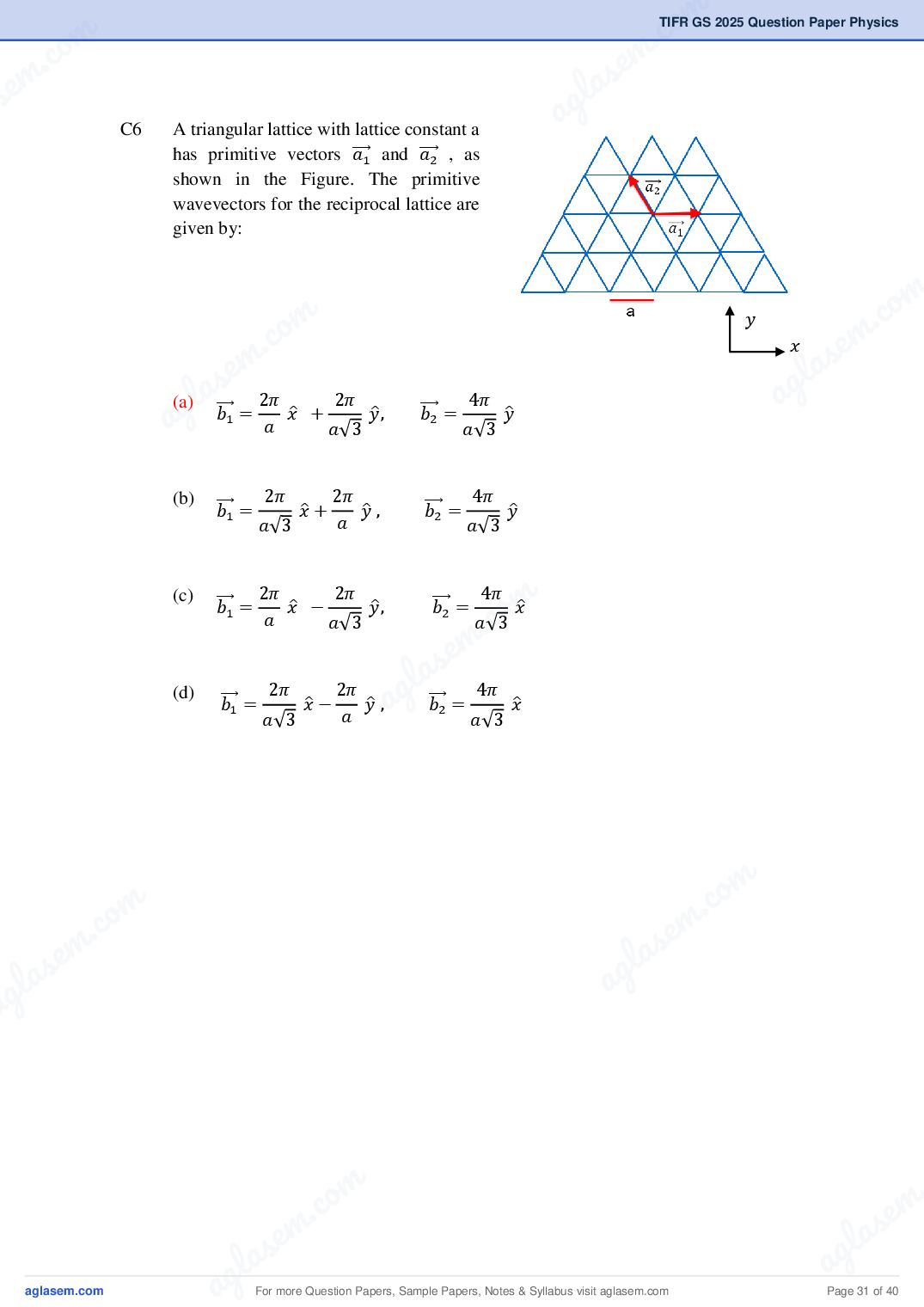 TIFR GS 2025 Question Paper PDF with Answers (8 Papers)