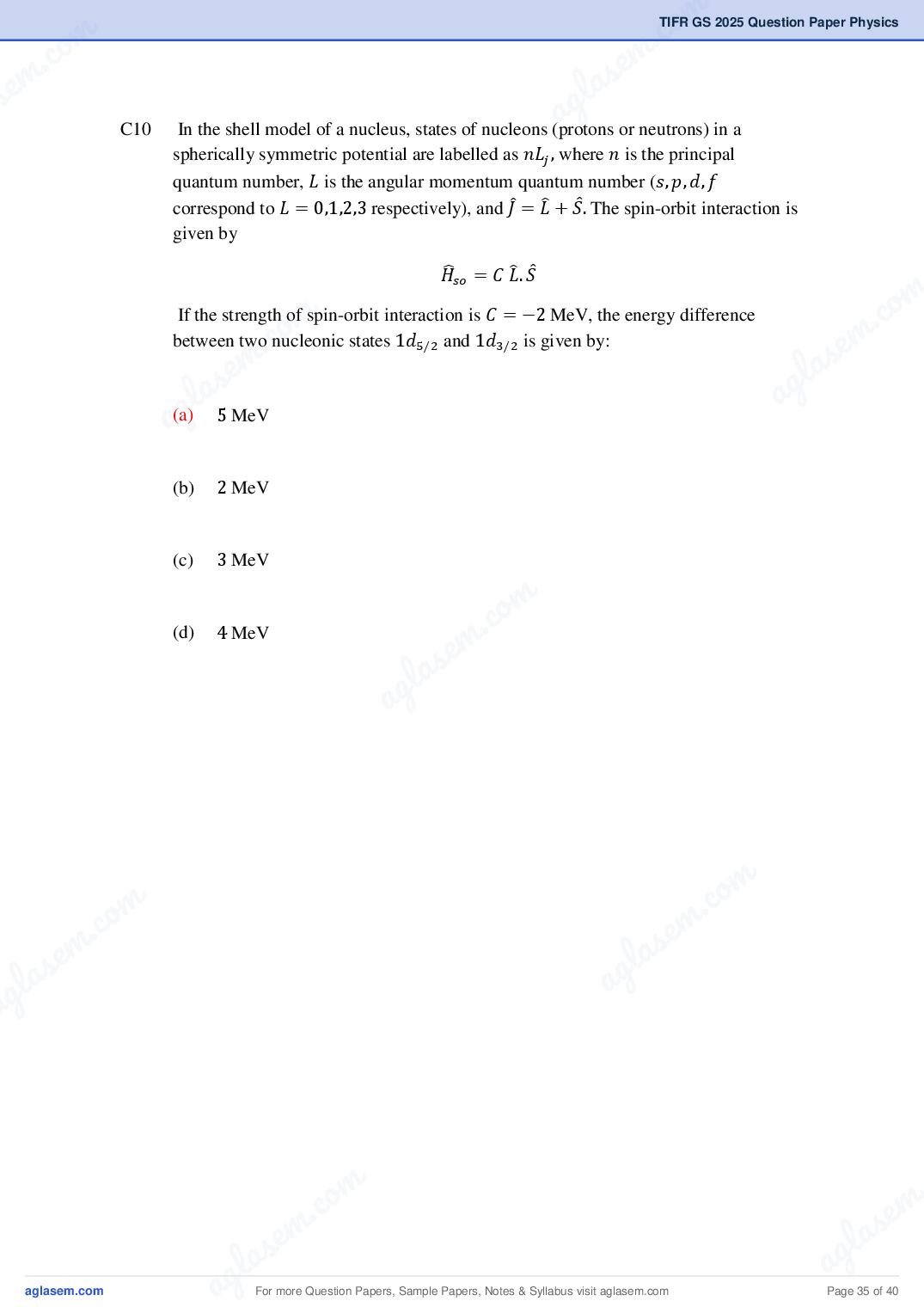 TIFR GS 2025 Question Paper PDF with Answers (8 Papers)