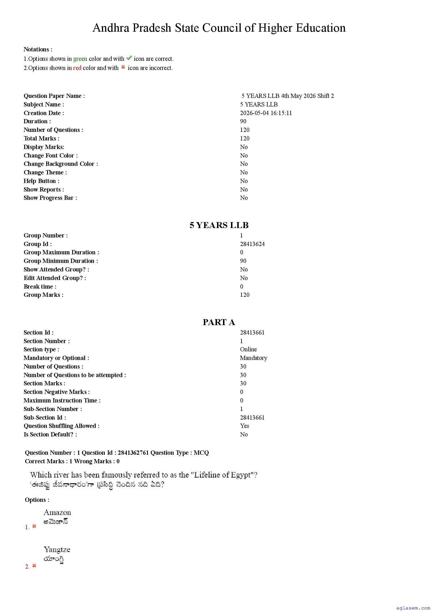 AP LAWCET 2026 Question Paper 5 Year - Page 1 of 47