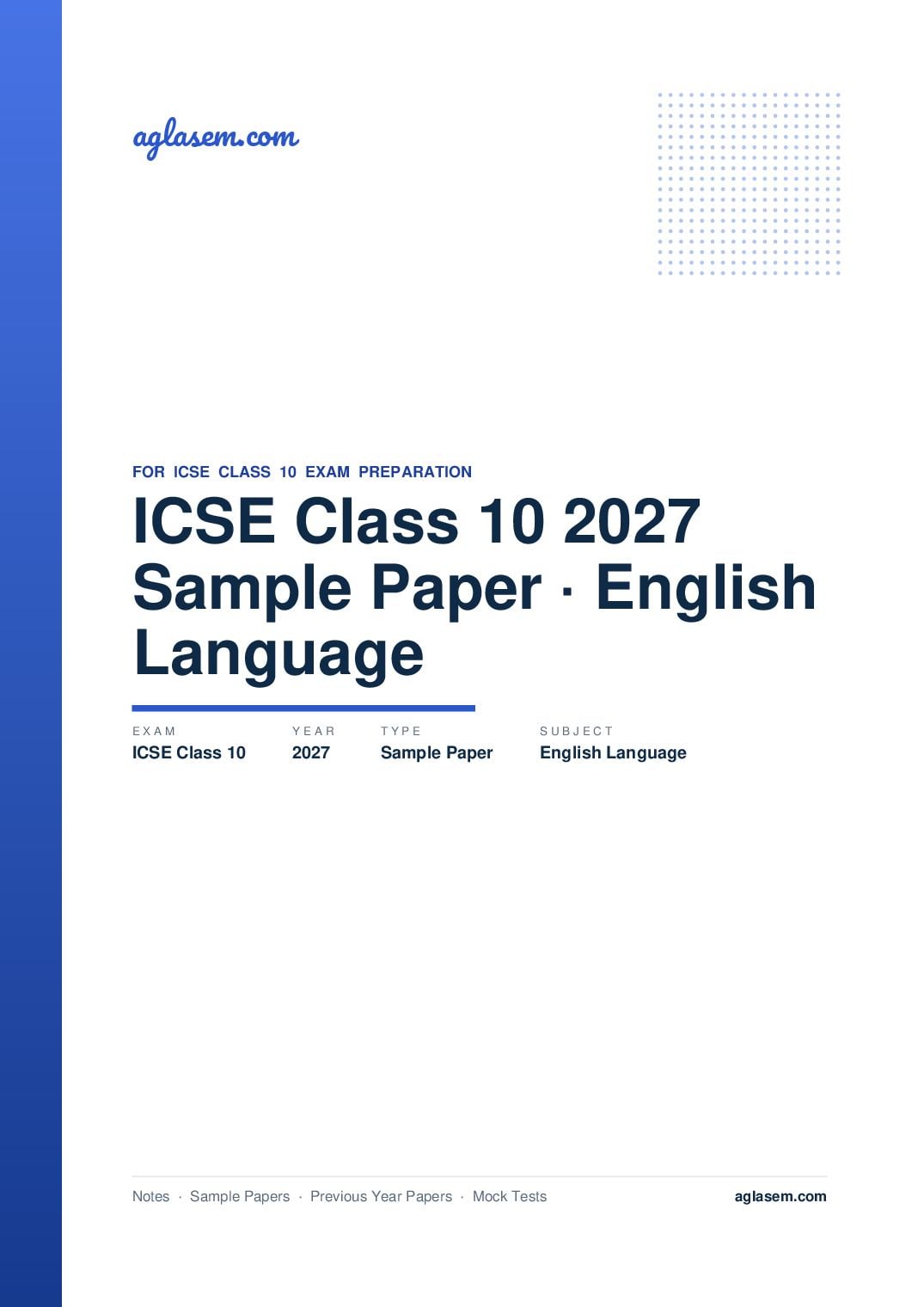 ICSE Class 10 Sample Paper 2027 English Language - Page 1 of 19