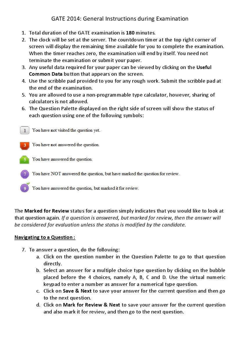 GATE 2014 Question Paper for BT Biotechnology - Page 1