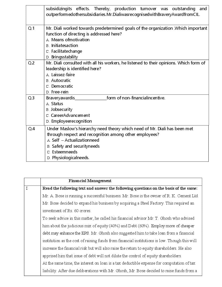 CBSE Class 12 Business Studies Question Bank (PDF) – Official CBSE Question Bank