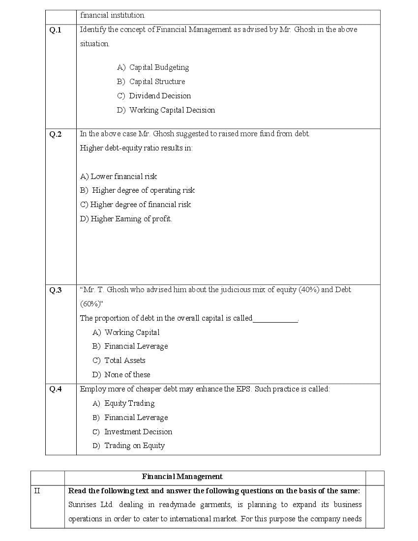 CBSE Class 12 Business Studies Question Bank (PDF) – Official CBSE Question Bank