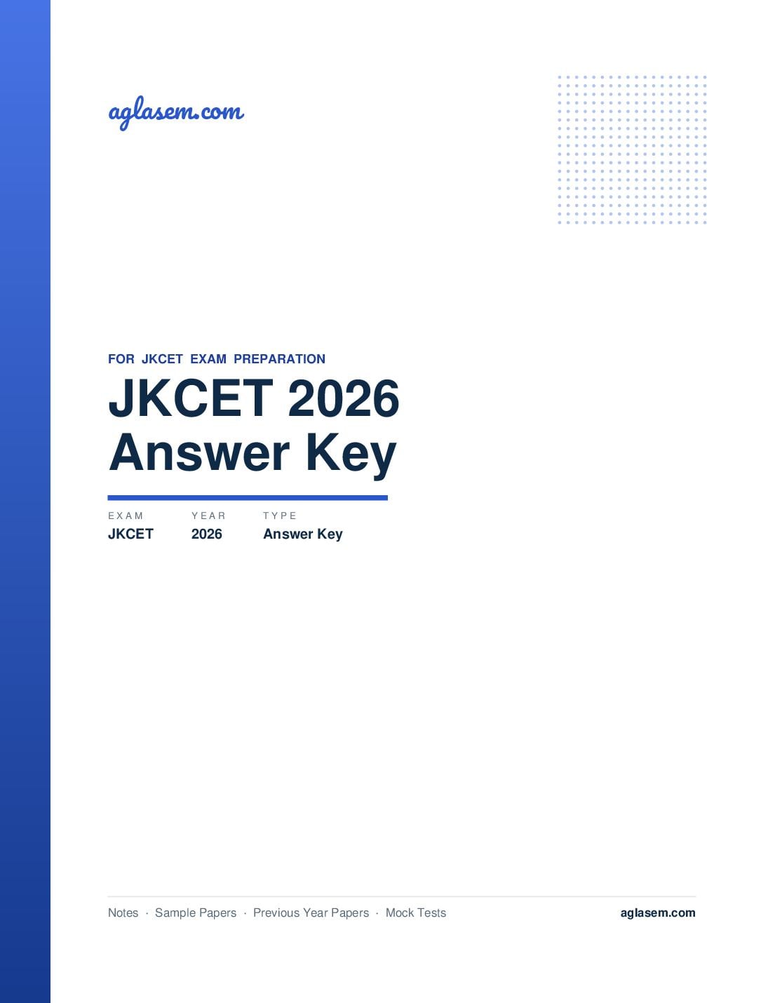 JKCET 2026 Answer Key - Page 1 of 10