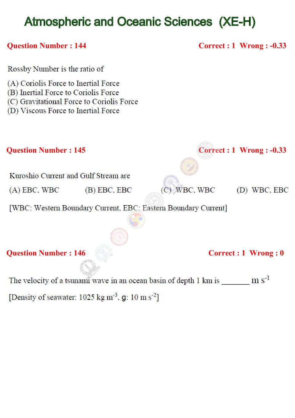 GATE 2016 Engineering Sciences (XE-H) Question Paper with Answer - Page 1