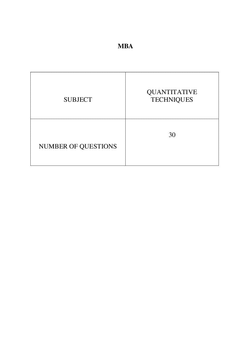 OJEE 2021 Question Paper MBA - Page 1