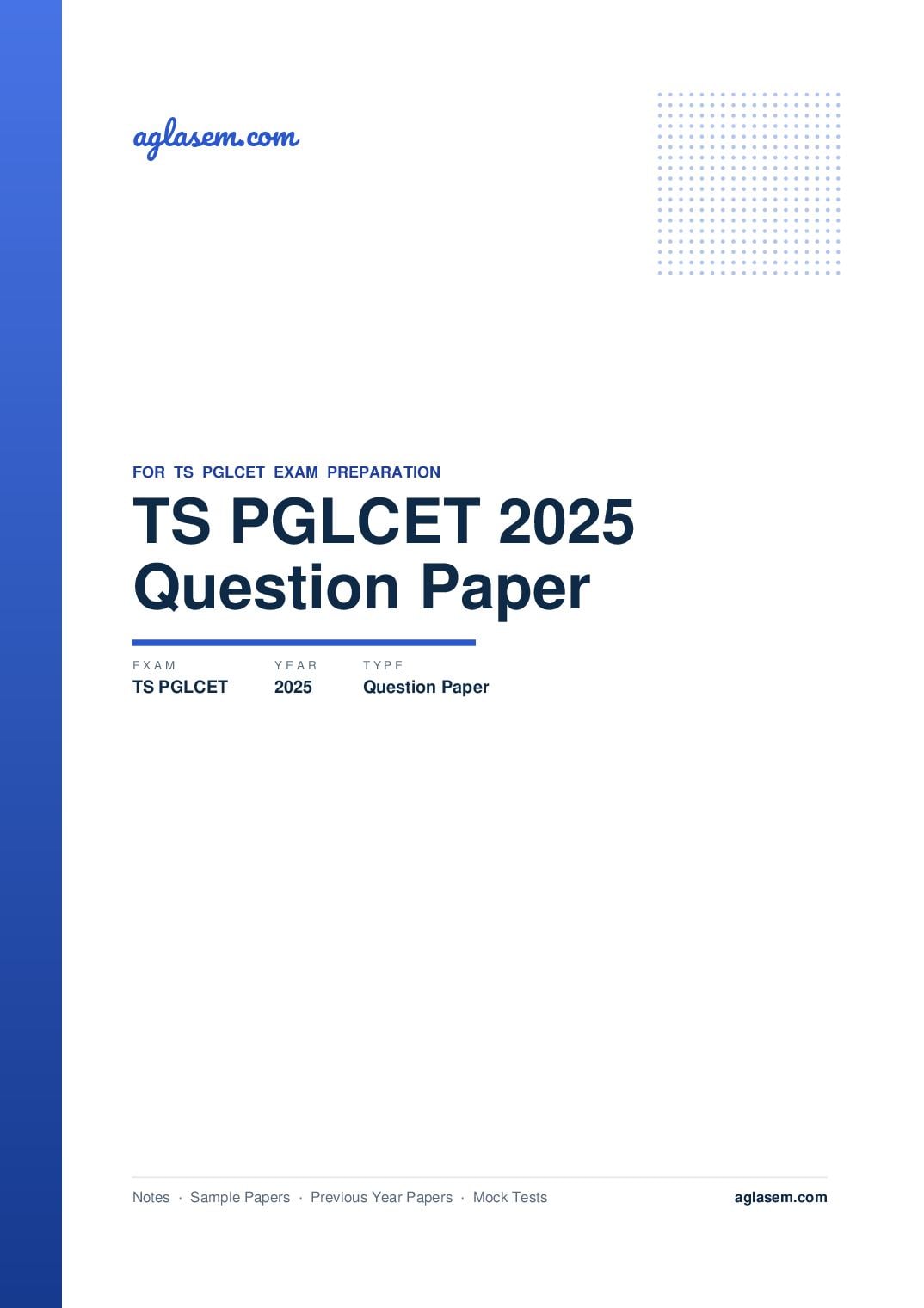 TS PGLCET 2025 Question Paper - Page 1 of 38