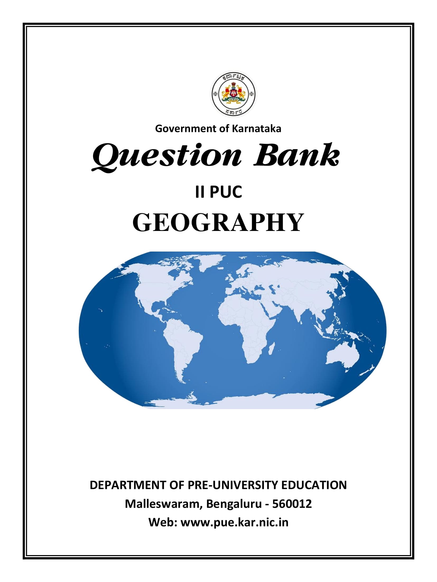 Karnataka 2nd PUC Question Bank for Geography 2017-18 - Page 1