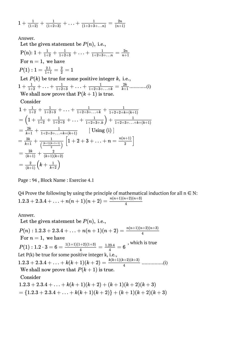Ncert Solutions For Class 11 Maths Chapter 4 Principle Of