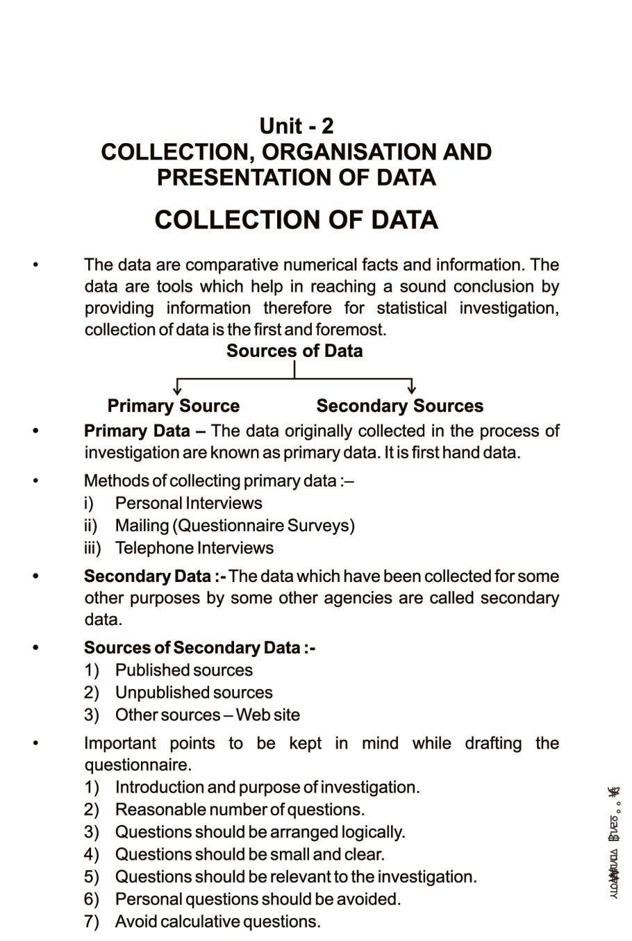 presentation of data class 11 notes pdf download