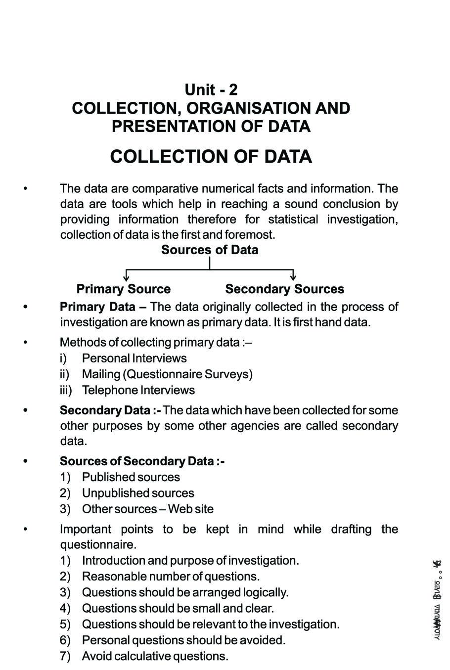 Class 11 Economics Notes For Collection Organisation And Presentation 