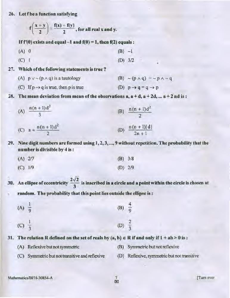 PU CET UG 2015 Question Papers PDF (5 Subjects)