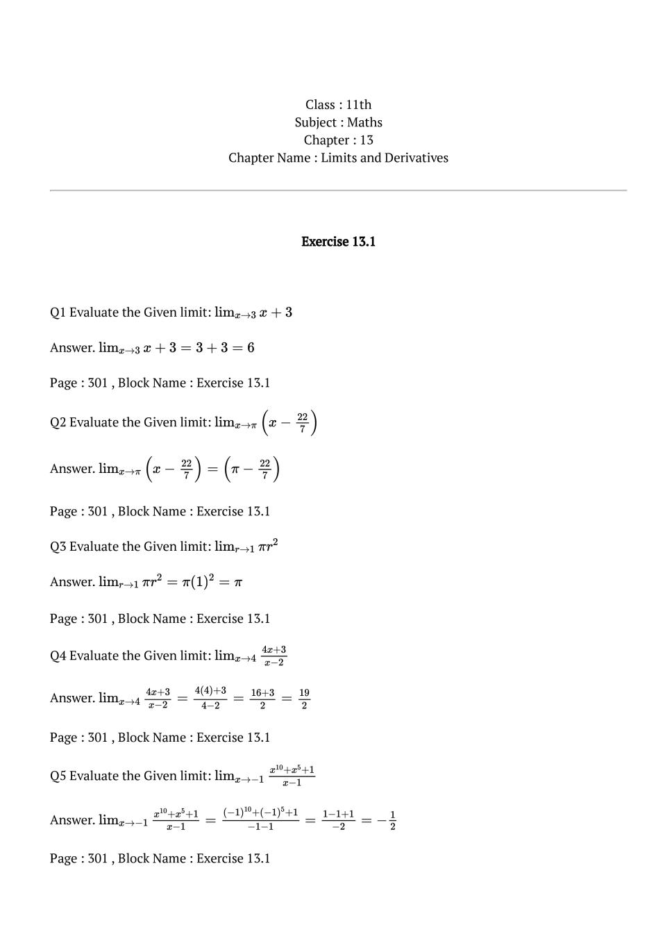 case study on limits and derivatives class 11