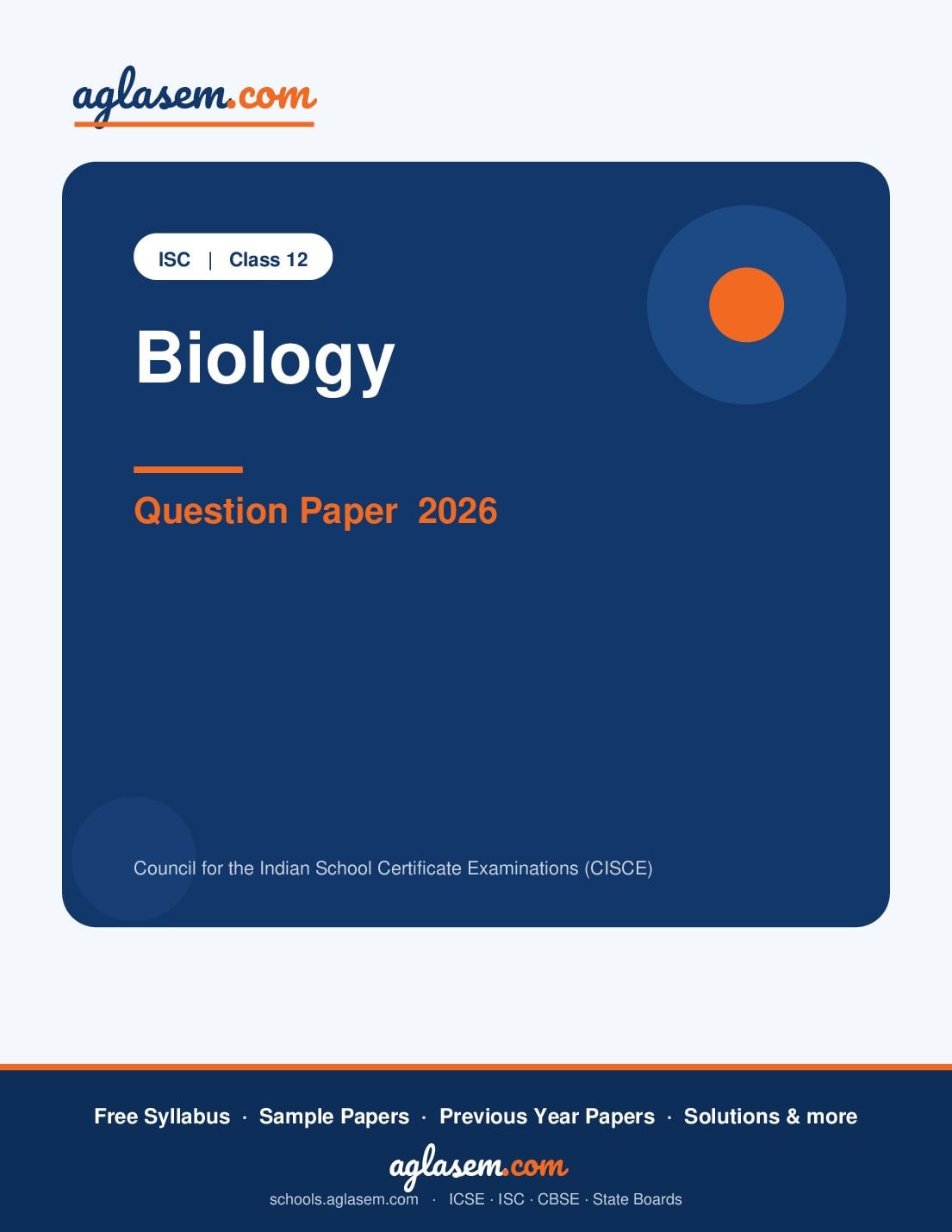 ISC Class 12 Question Paper 2026 Biology - Page 1 of 13