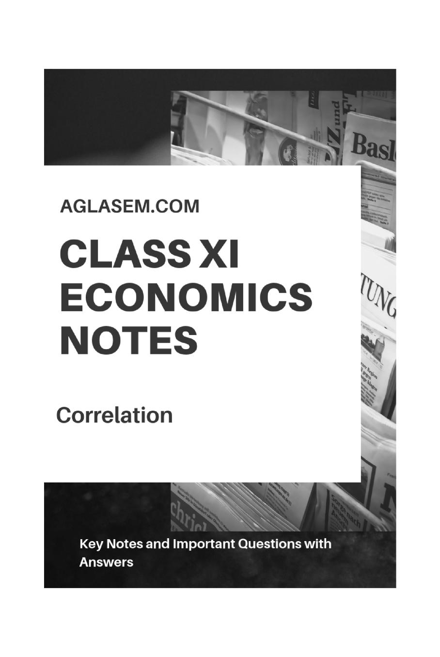 Class 11 Economics Notes for Correlation - Page 1