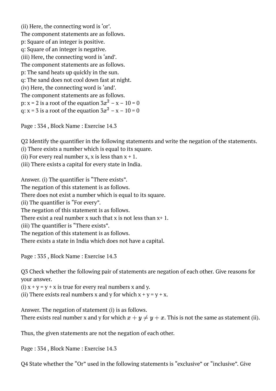 NCERT Solutions for Class 11 Maths Chapter Mathematical Reasoning (PDF)