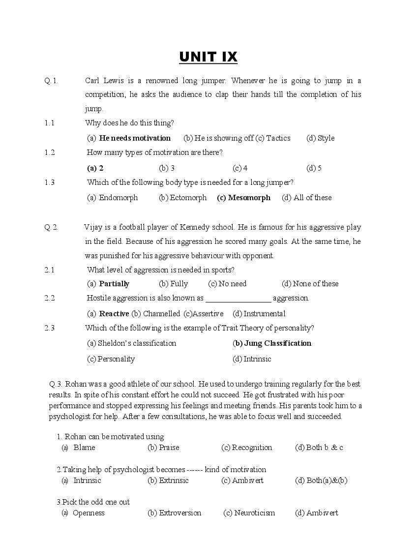 CBSE Class 12 Physical Education Question Bank (PDF) – Official CBSE Question Bank