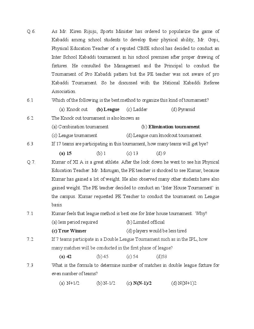 CBSE Class 12 Physical Education Question Bank (PDF) – Official CBSE Question Bank