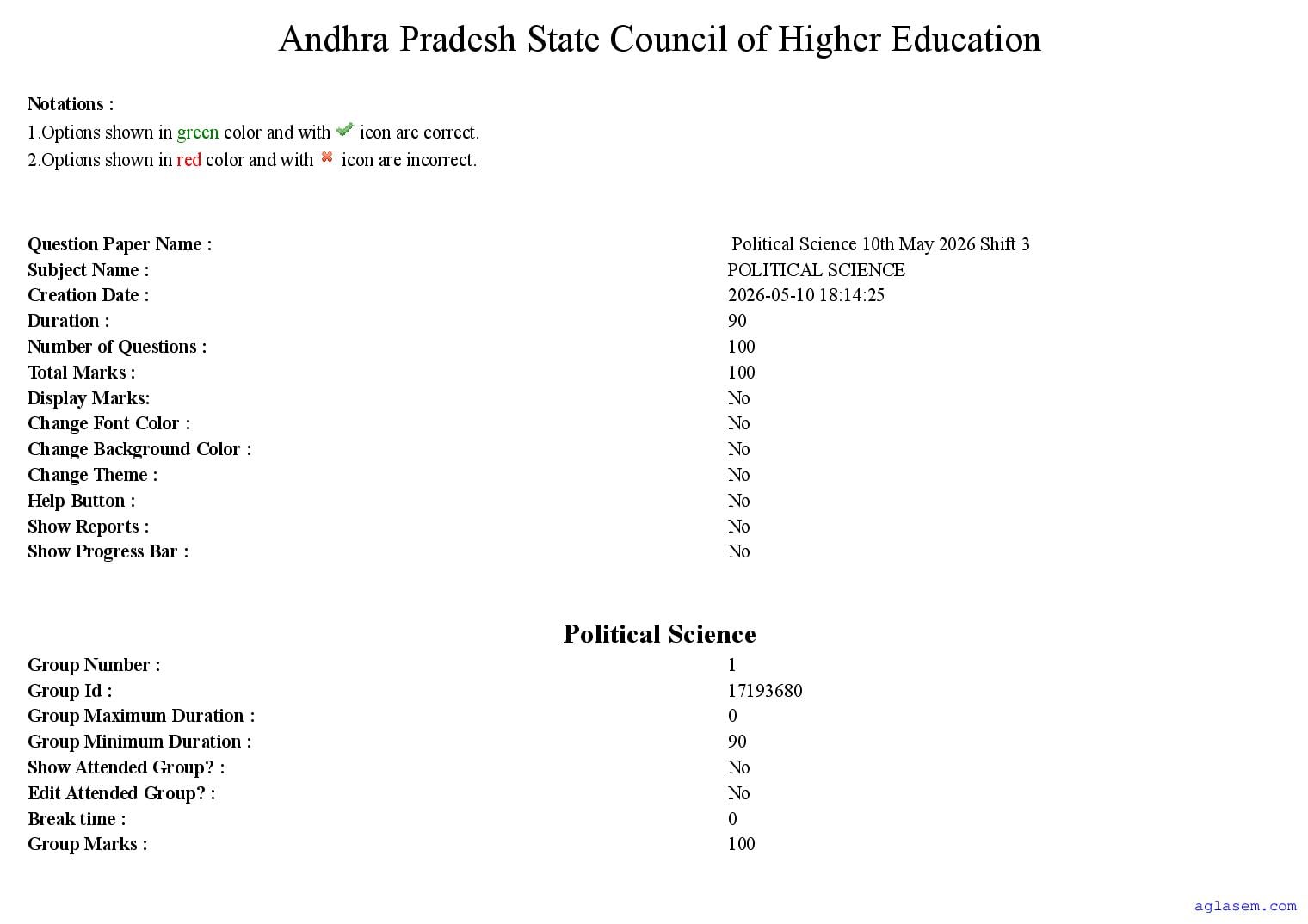 AP PGCET 2026 Question Paper with Answer Key Political Science - Page 1 of 79