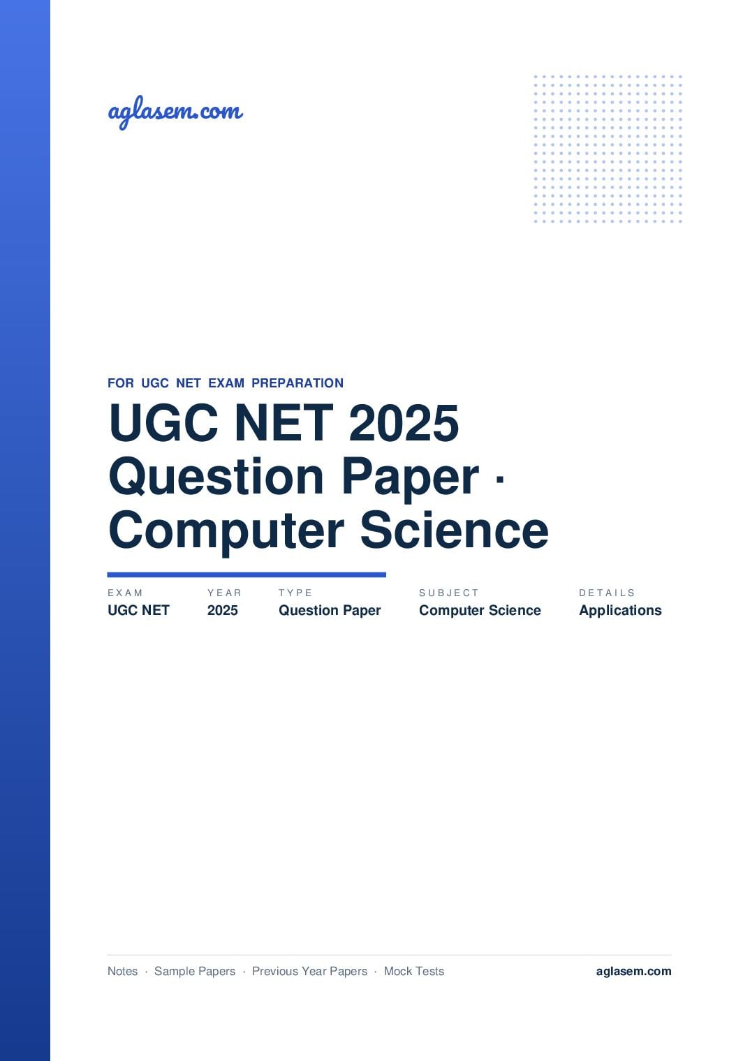 UGC NET 2025 Question Paper Computer Science and Applications - Page 1 of 142