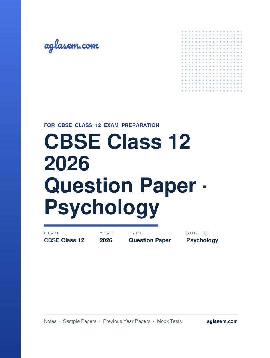 CBSE Class 12 Question Paper 2026 Psychology - Page 1 of 25