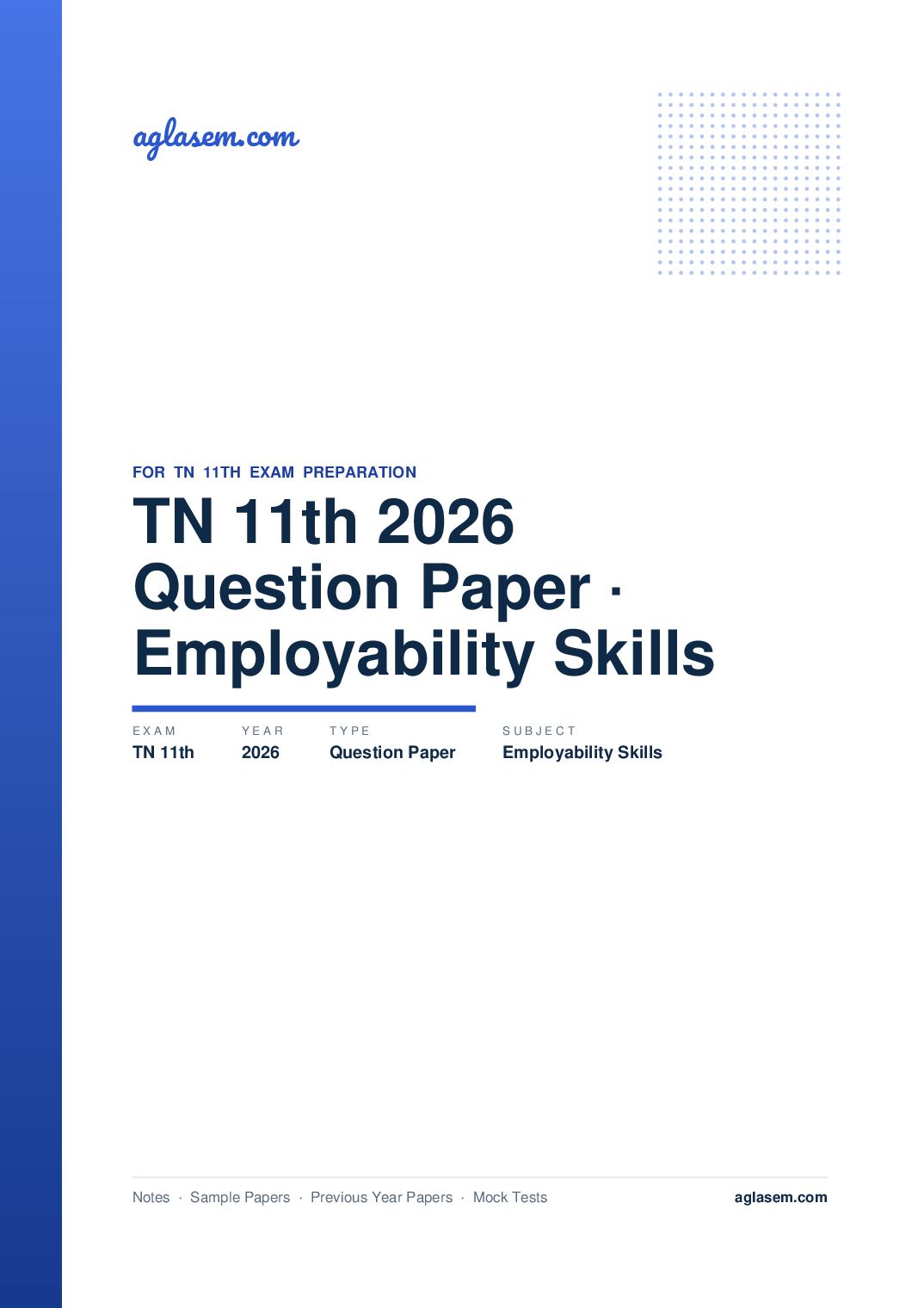 TN 11th Question Paper 2026 Employability Skills - Page 1 of 12
