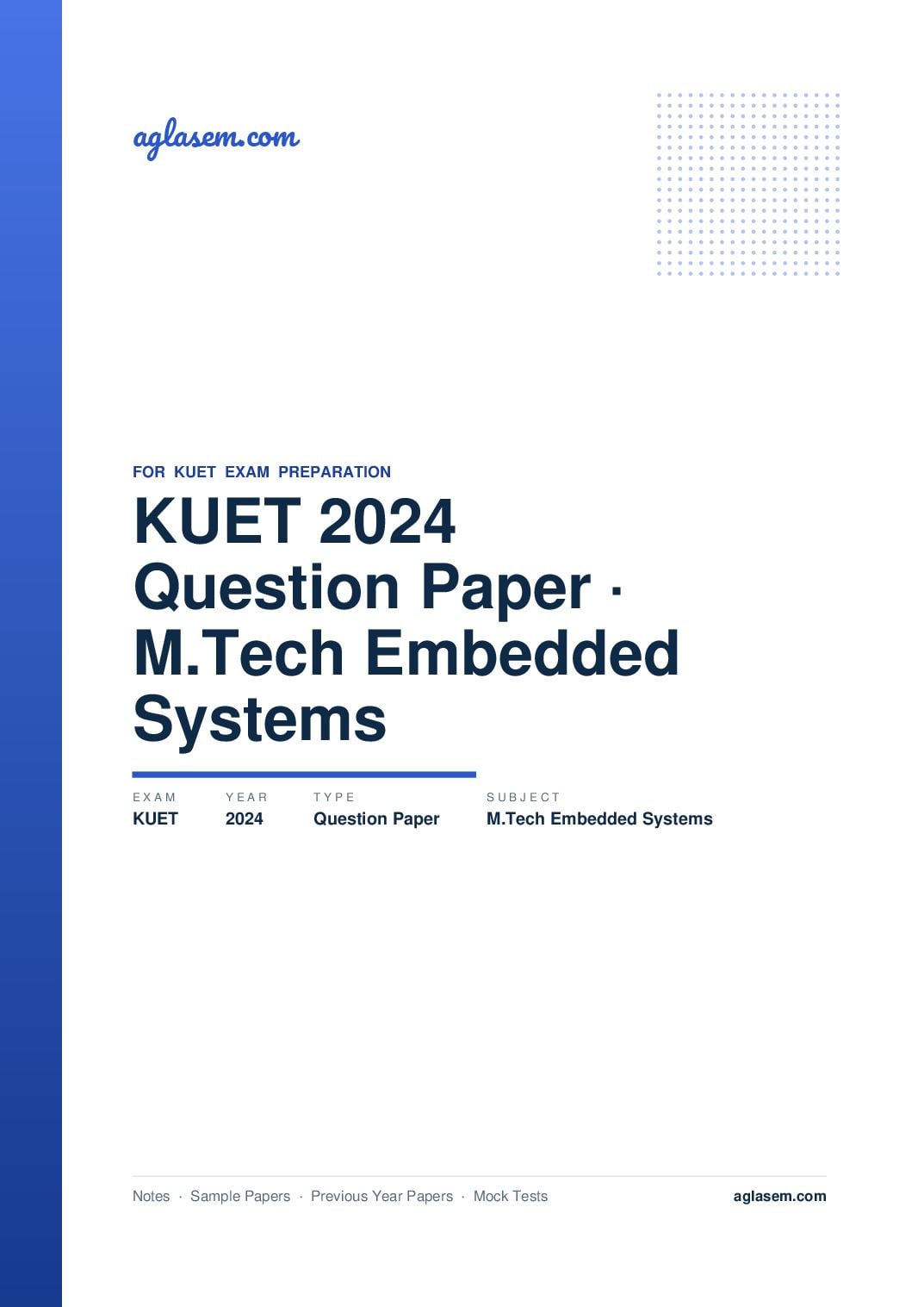 KUET 2024 Question Paper M.Tech Embedded Systems - Page 1 of 17