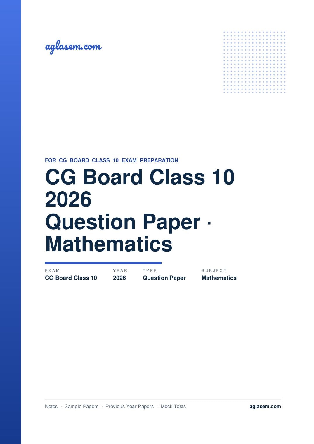 CG Board Class 10 Question Paper 2026 Mathematics - Page 1 of 16