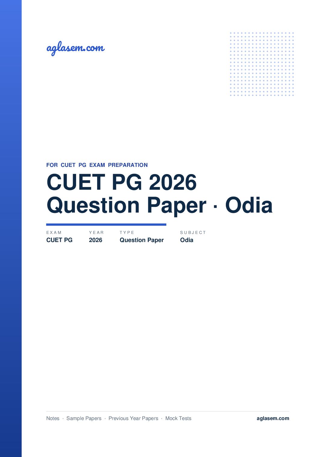 CUET PG 2026 Question Paper Odia - Page 1 of 44