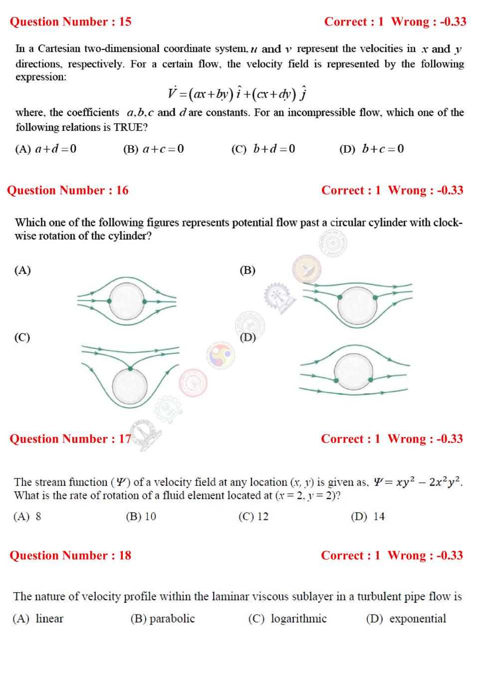 Gate 17 Fluid Mechanics Xe B Question Paper With Answer