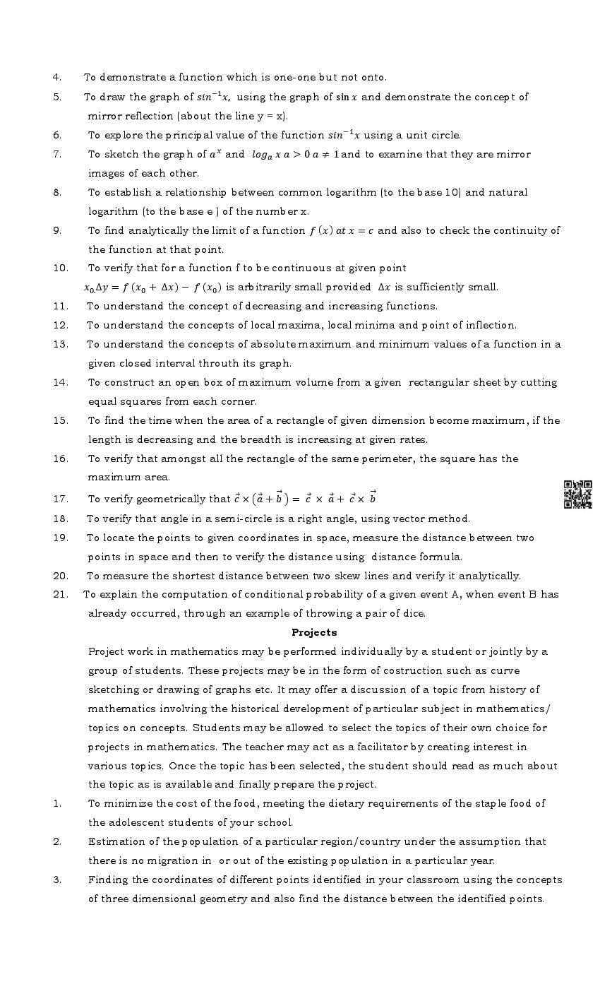 PSEB Class 12 Maths Syllabus (PDF)