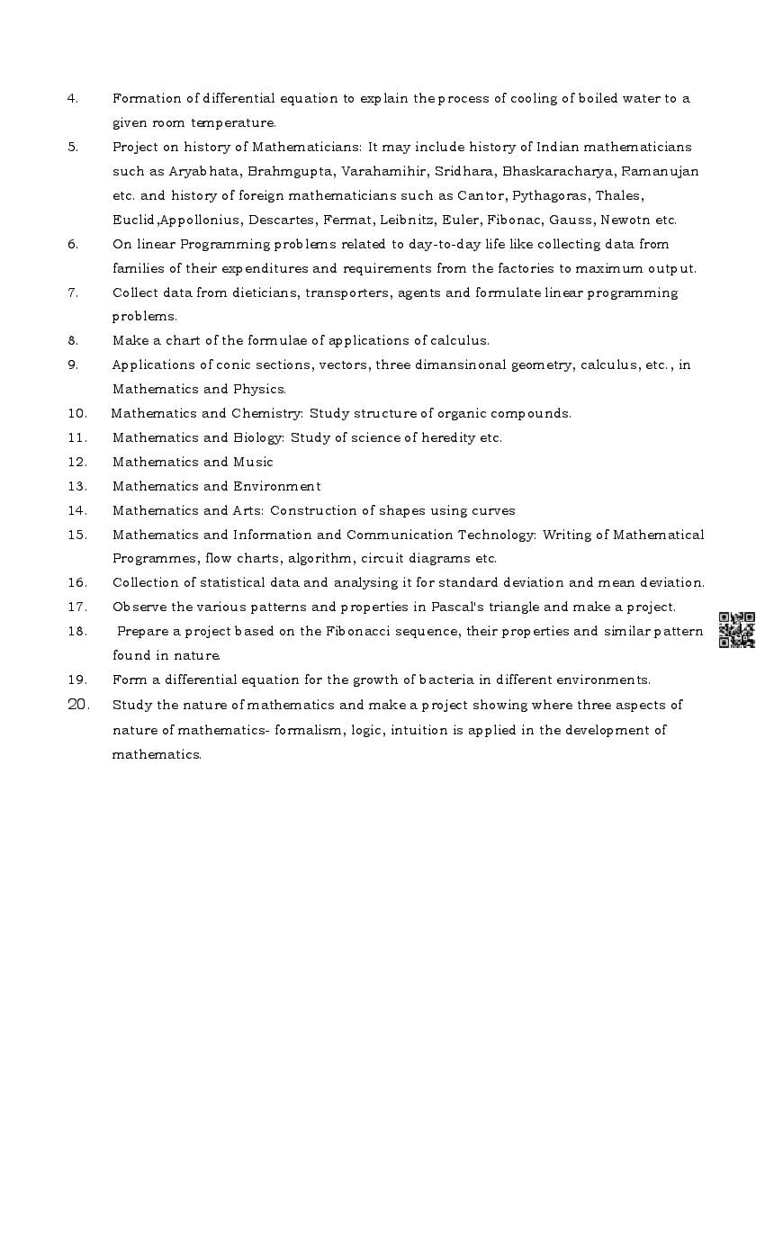 PSEB Class 12 Maths Syllabus (PDF)