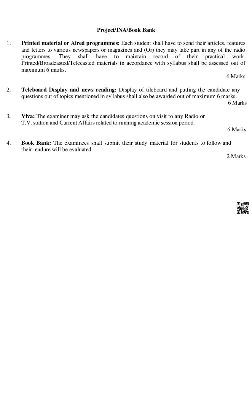 PSEB Class 12 Media Syllabus (PDF)