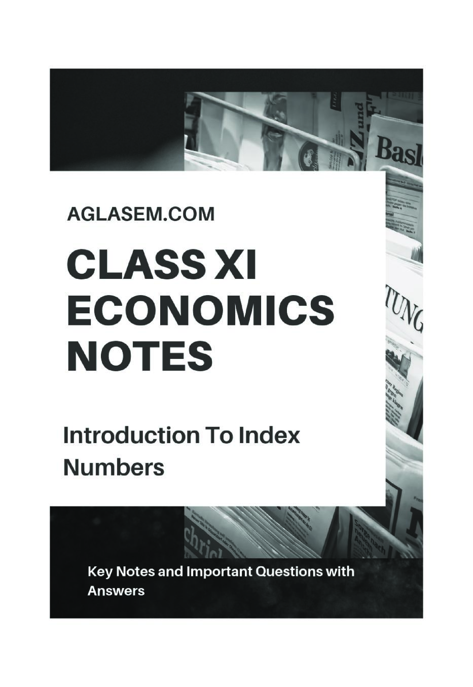 Class 11 Economics Notes for Introduction to Index Numbers - Page 1