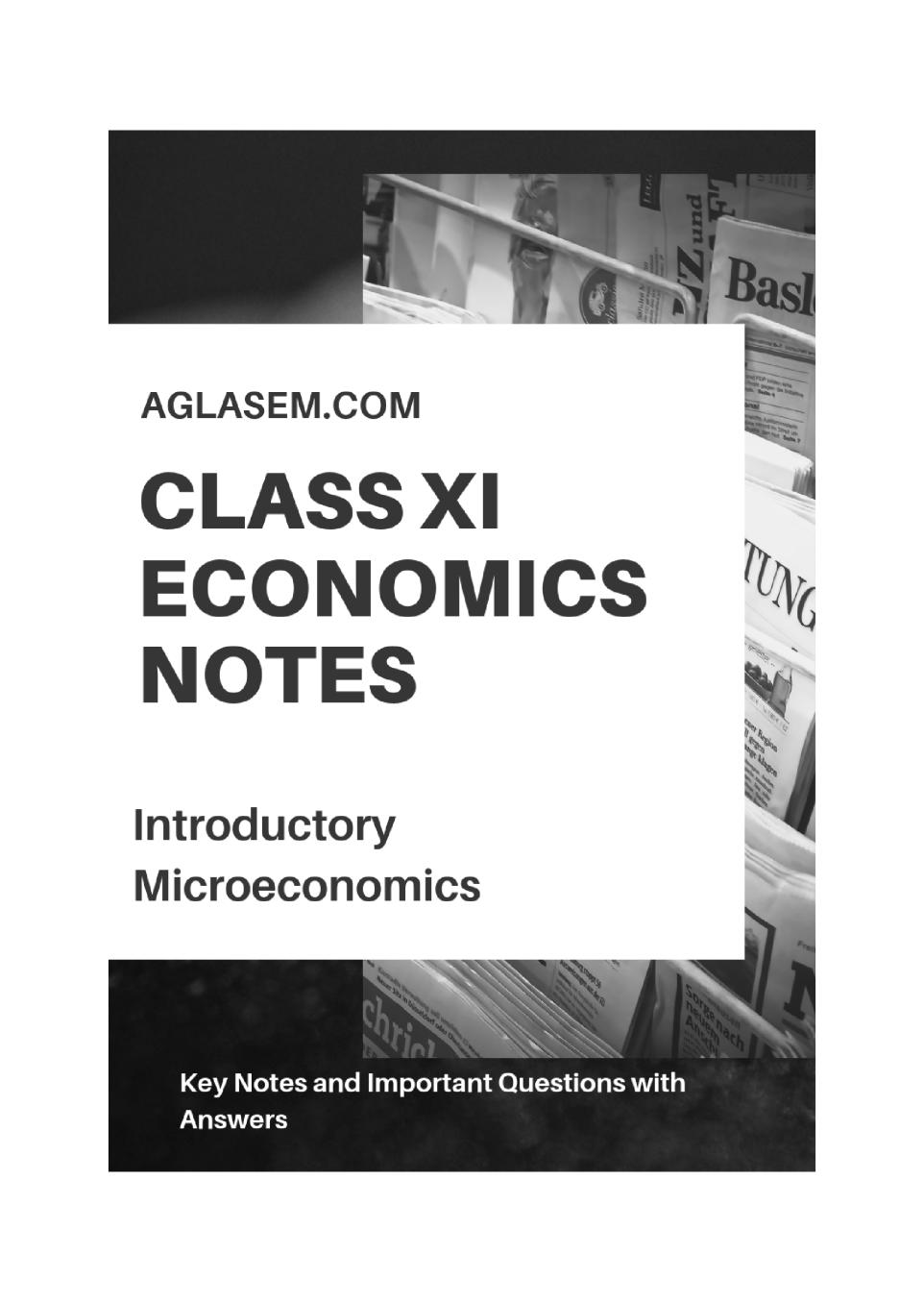 Class 11 Economics Notes for Introductory Microeconomics - Page 1