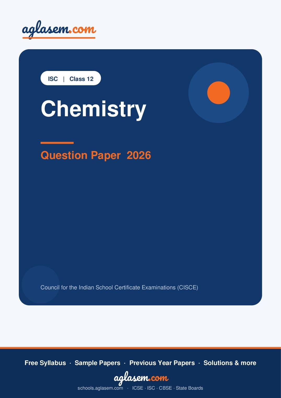 ISC Class 12 Question Paper 2026 Chemistry - Page 1 of 12